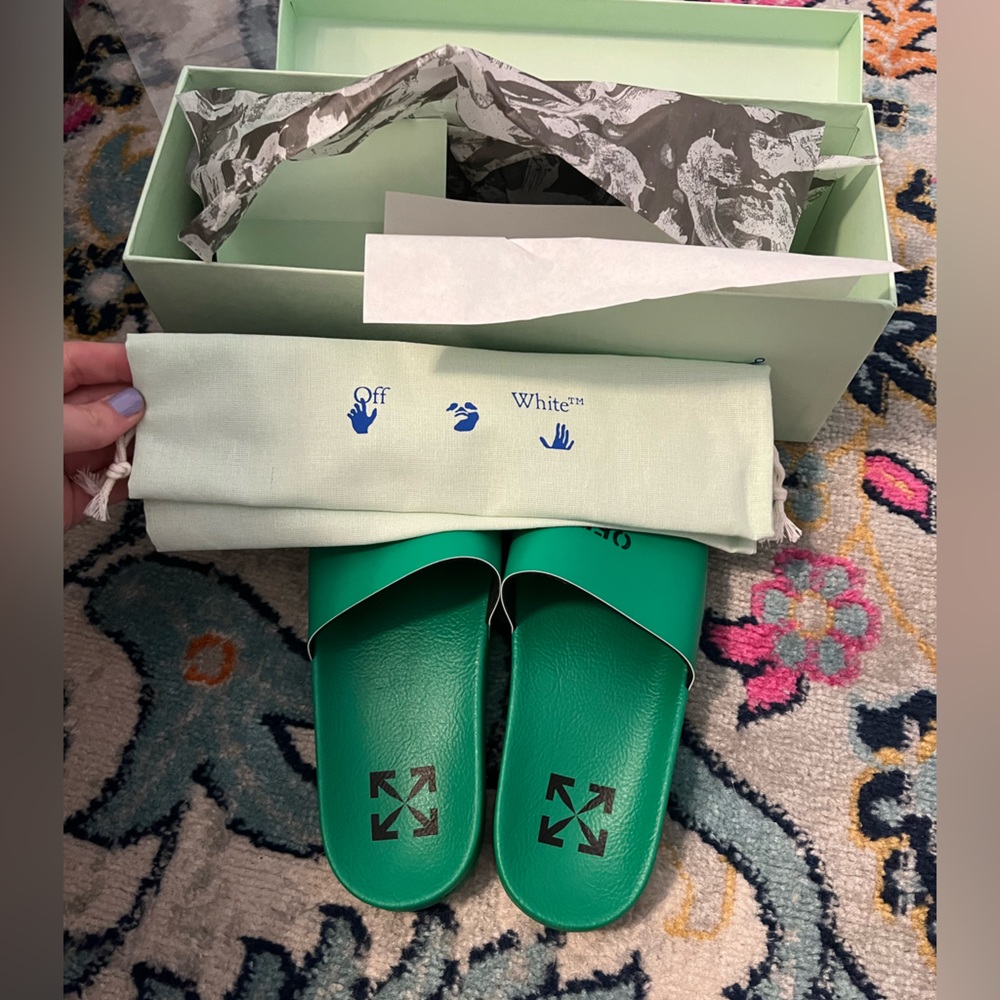 Off-White Green Slides - Picture 6 of 9
